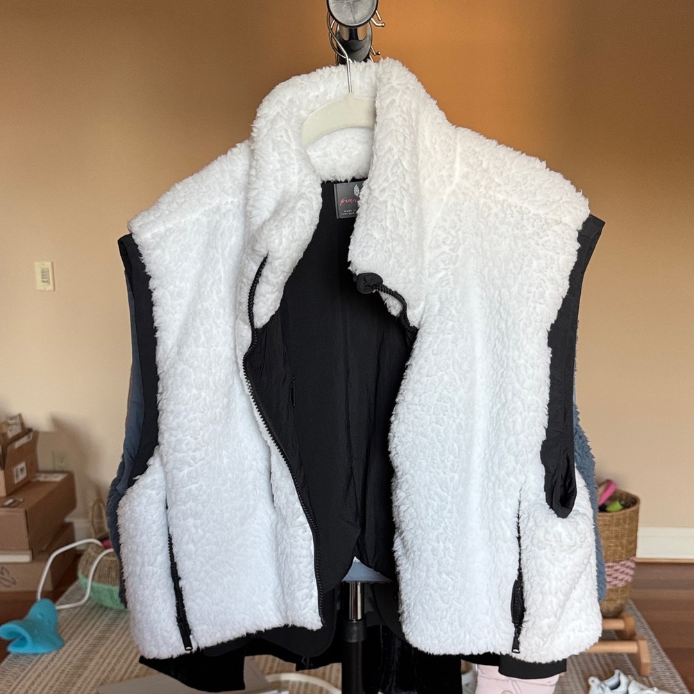 FP Movement by Free People Black and White Sherpa Vest